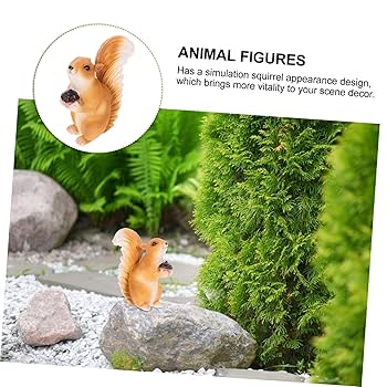 Amazon.co.jp: 1 セット 小さなリスの彫刻 木登り リスの飾り